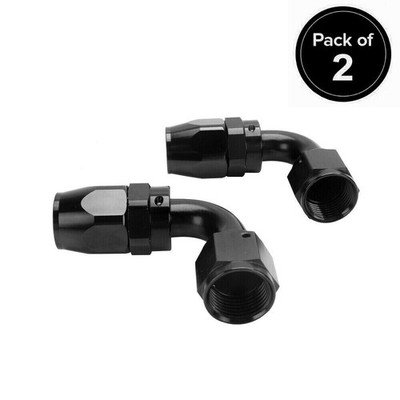 2Pcs 90Degree AN10 Full Flow Swivel Universal Aluminum Fitting Hose End Adapter