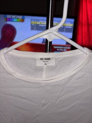 RE/DONE Cropped 60s Slim Tee White Womens Xs