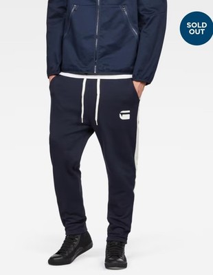 G-STAR Core Stripe Cropped 3D Tapered Dark blue Sweatpants L Large