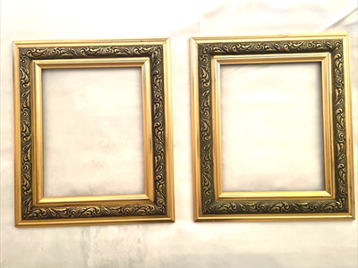 Pair Gold Gilt Picture Frames 11x14'' window