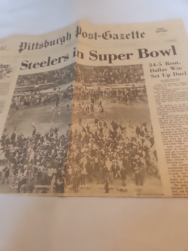 Vintage 1979 January 8 Pittsburgh PostGazette Newspaper Steelers Front Page Only - Afbeelding 2 van 4