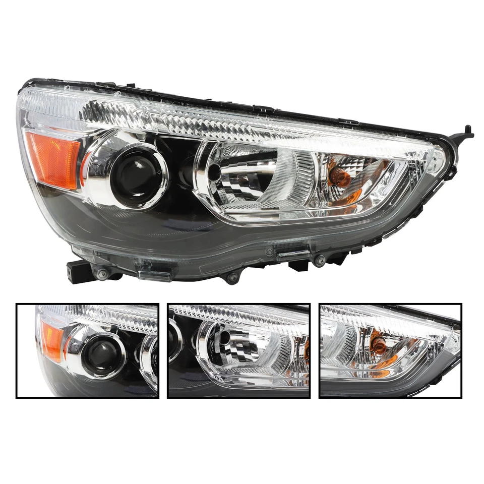 Right Side Headlight For 2011-2019 Mitsubishi Outlander Sport Clear lens Foto 3 de 4