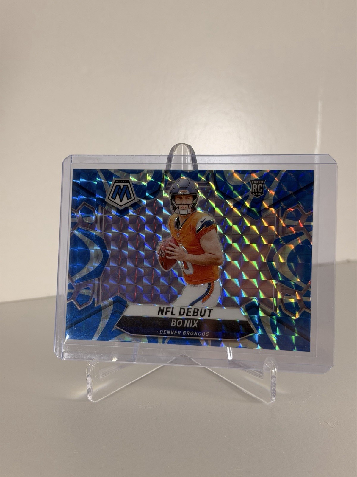 2024 Panini Mosaic - NFL Debut Bo Nix #271 Reactive Blue Mosaic Prizm (RC)