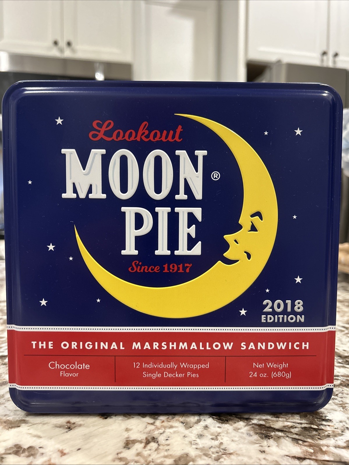 MOON PIE Vintage Embossed Tin 2018 Empty Collectible 