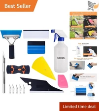 Car Window Tint Tools Kit 9 Pcs Automotive Film Installing Scrapers Squeegees