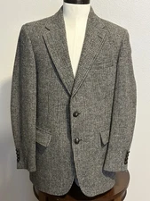 VTG Harris Tweed Norm Thompson Hand Woven 100% Scottish Wool Jacket Blazer Men42