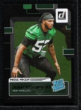 2022 Panini Donruss Rated Press Proof Black /10 Jermaine Johnson II Rookie RC