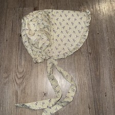 Vintage Handmade Prairie Bonnet Hat Farm Country Dainty Purple Floral Adult Size