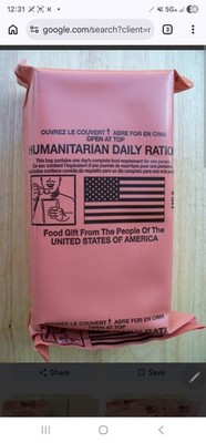 ONE (1) HUMANITARIAN DAILY RATION  RANDOM MENU Nsp 2025 