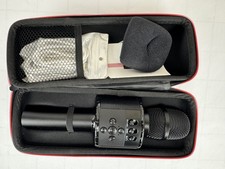 BONAOK Wireless Bluetooth Karaoke Microphone Speaker Black w/ Case  Manual