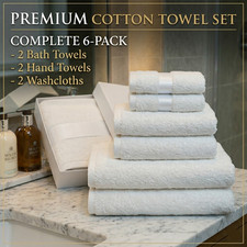 Cotton Bath Towel Set - 6 , 8 Pack Hotel Towels 400-600 GSM Super Soft Absorbent