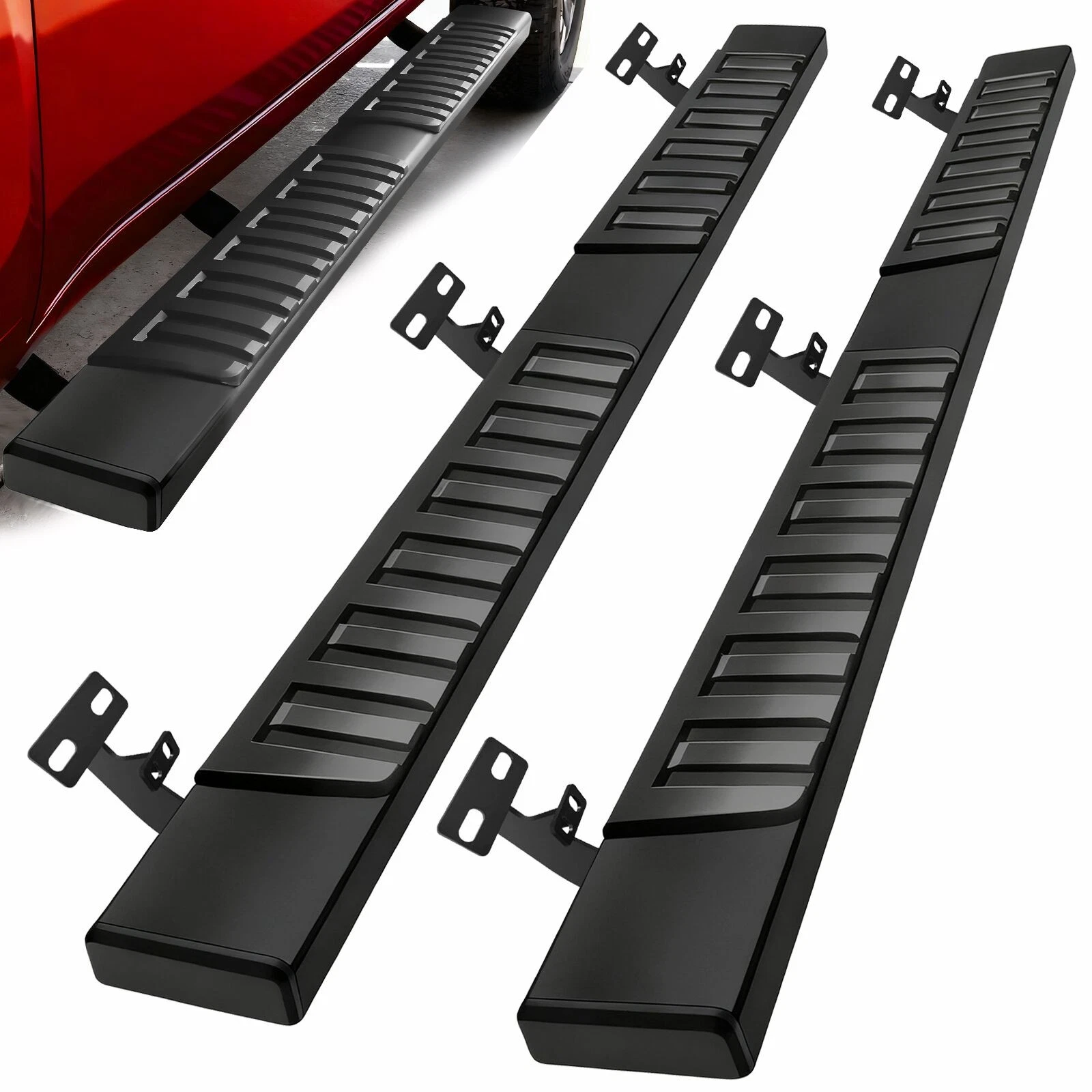 Running Boards - 6" - Black - 2019-2024 New Body Ram 1500 Double Cab