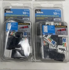 LOT OF 2!!!  IDEAL 89-751WH CAT5e Gigabit Keystone Data Jack (10 PACK)