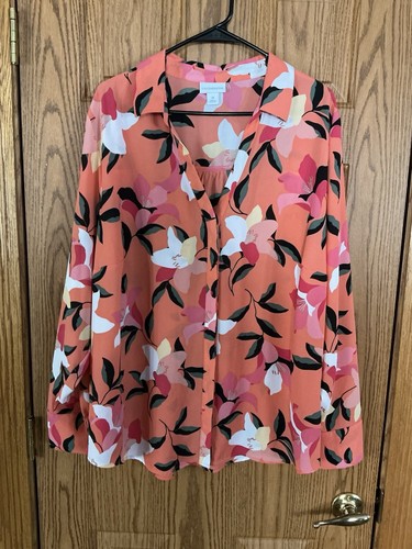 Liz Claiborne Plus Size Top 3X Button Down VGUC