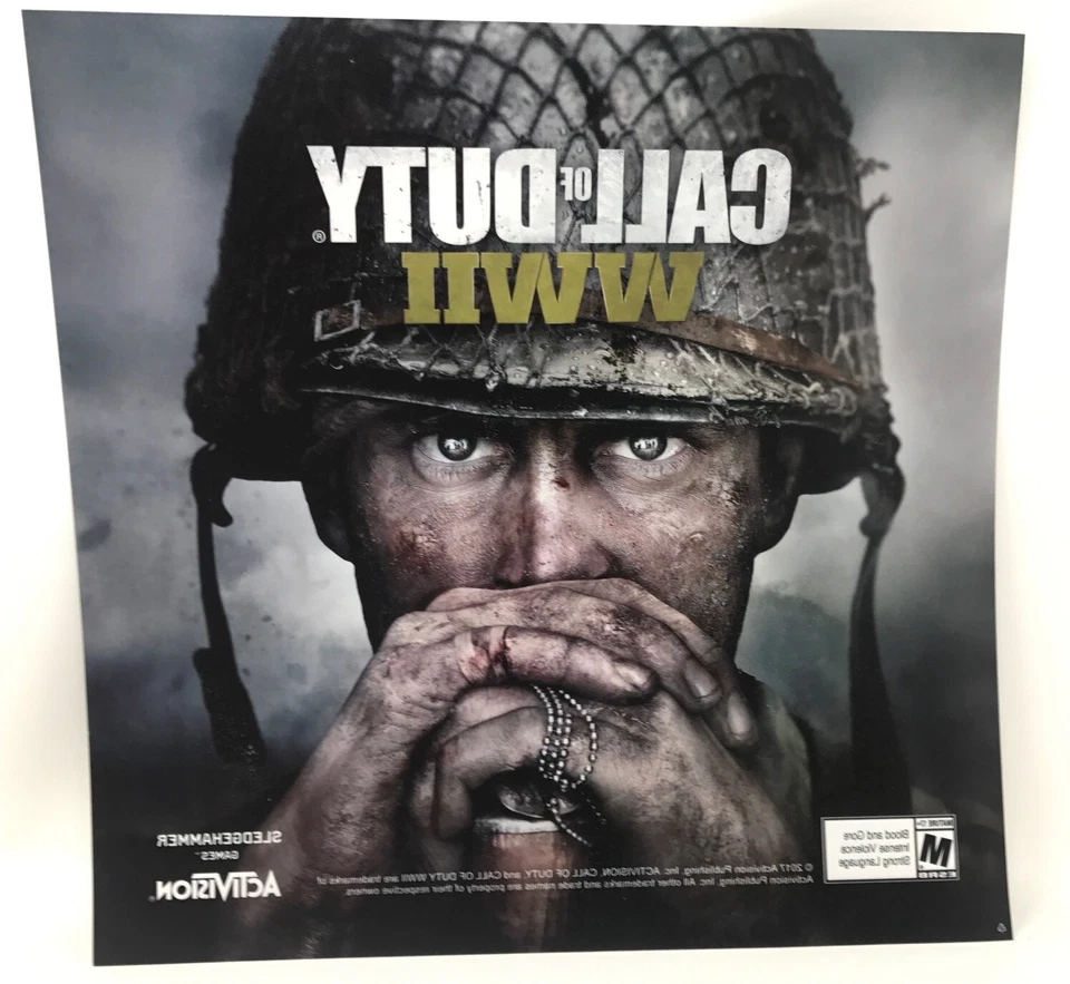 Call Of Duty WWII 14" x 14.5" Duratrans Poster + 9" x 25" Sticker EXC CONDITION - Image 4 of 4
