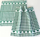 2x Towels Hearts Kracht Terry Kitchen Love Cooking Border Green