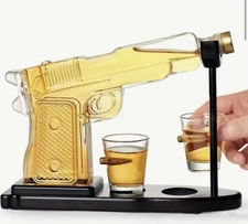 Pistol Whiskey Wine Decanter by The Wine Savant 7.6 OZ Pistol Whiskey Gun