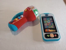 VTech "Spin and Learn" COLOR FLASHLIGHT Kids Toy and slide phone Tested Works