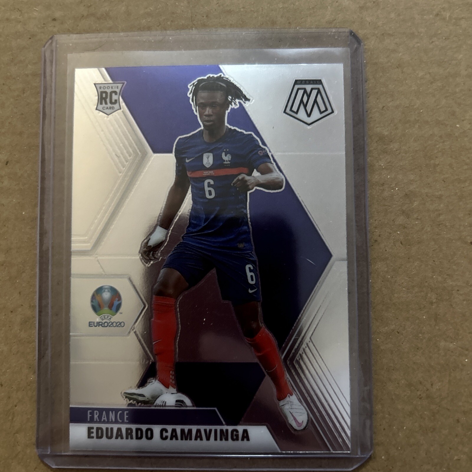 2021 PANINI MOSAIC UEFA EURO EDUARDO CAMAVINGA RC ROOKIE SILVER PRIZM CARD #111