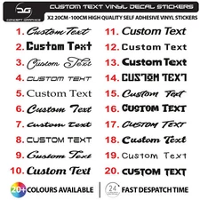2 Custom Text Personalised Name Vinyl Lettering Decal Sticker Print Car Van Shop