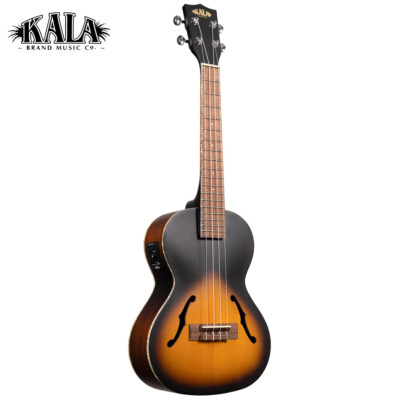 Kala KA-JTE/2TS Archtop Tobaccoburst Tenor Size A/E Ukulele with F- Holes