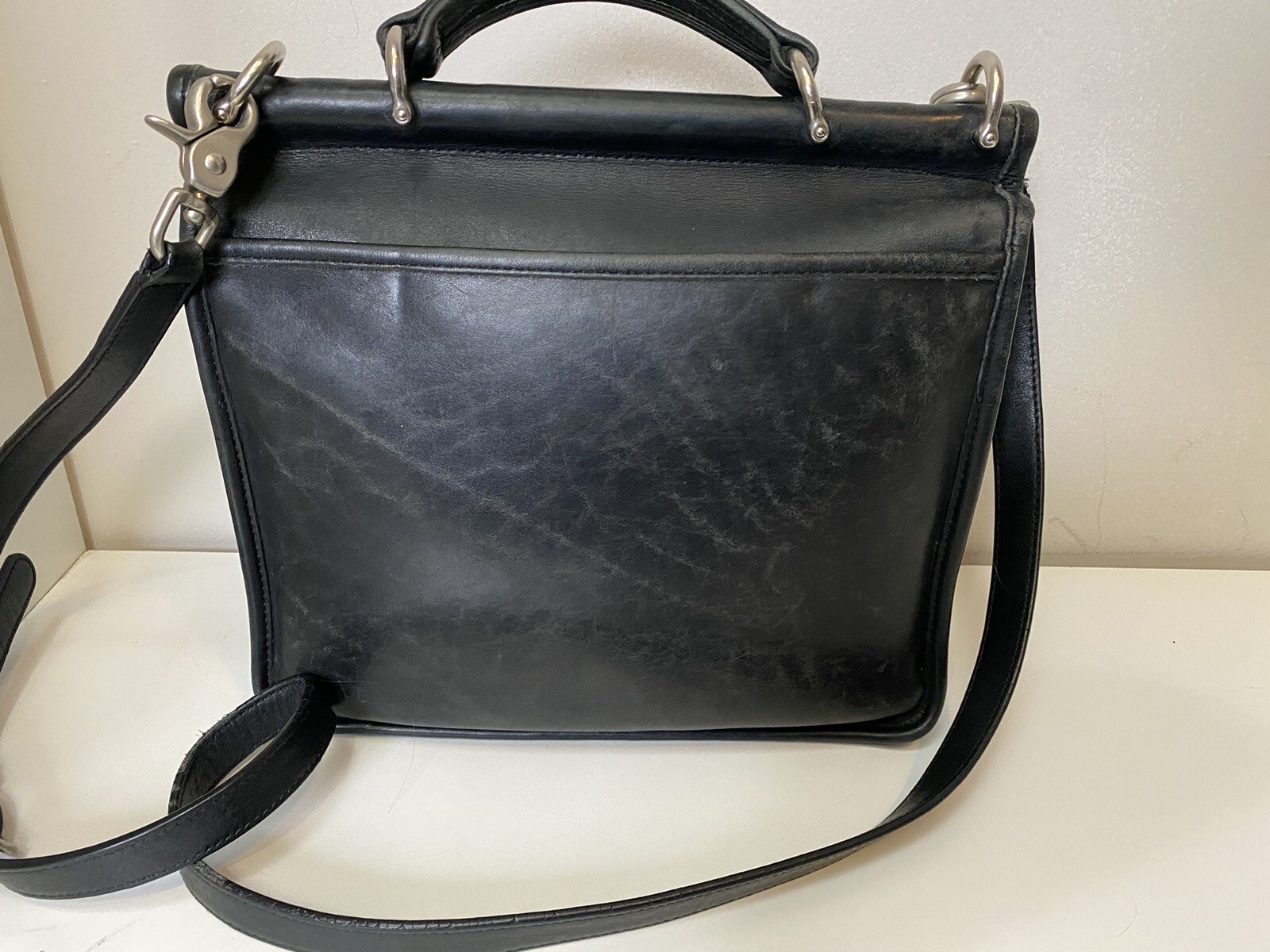 VINTAGE Coach Willis  Legacy Bag 9927 Black Leather Nickel Hardware image 6