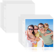 100 Pack 12" X 12" Photo Album Pages for 3 Ring Binder, Scrapbook Page Protector
