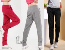 AU STOCK 100% COTTON CASUAL SPORTS TROUSERS YOGA GYM RUNNING BASIC PANTS P007