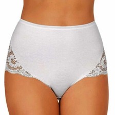 6 Women's Jadea Cotton Stretch Briefs With Lace Trim Art 07