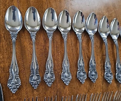 30pcs Oneida Northland Heavy Stainless Flatware OHS64 Scroll Floral Fork Spoon - Picture 11 of 16