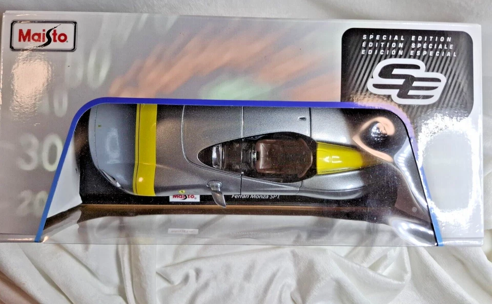 Maisto Quality 1/18 Die-cast Ferrari Monza SP1 Silver Special Edition Supercar. - Image 2 of 4