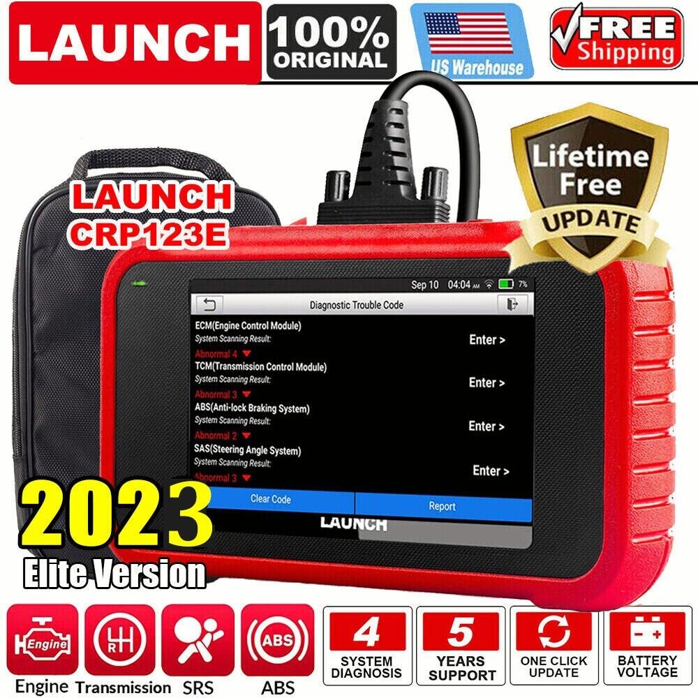 LAUNCH CRP123E OBD2 Scanner Engine/ABS/SRS/Transmission Diagnostic Scan  Tool Check Engine Code Reader with Oil Reset, SAS Reset, Throttle  Adaptation, Battery Test, Auto VIN, Lifetime Free Update 