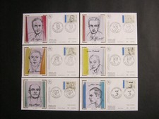 FDC 6 ENVELOPPES 1er JOUR 1991 SERIE PERSONNAGES CELEBRES - POETES FRANCAIS