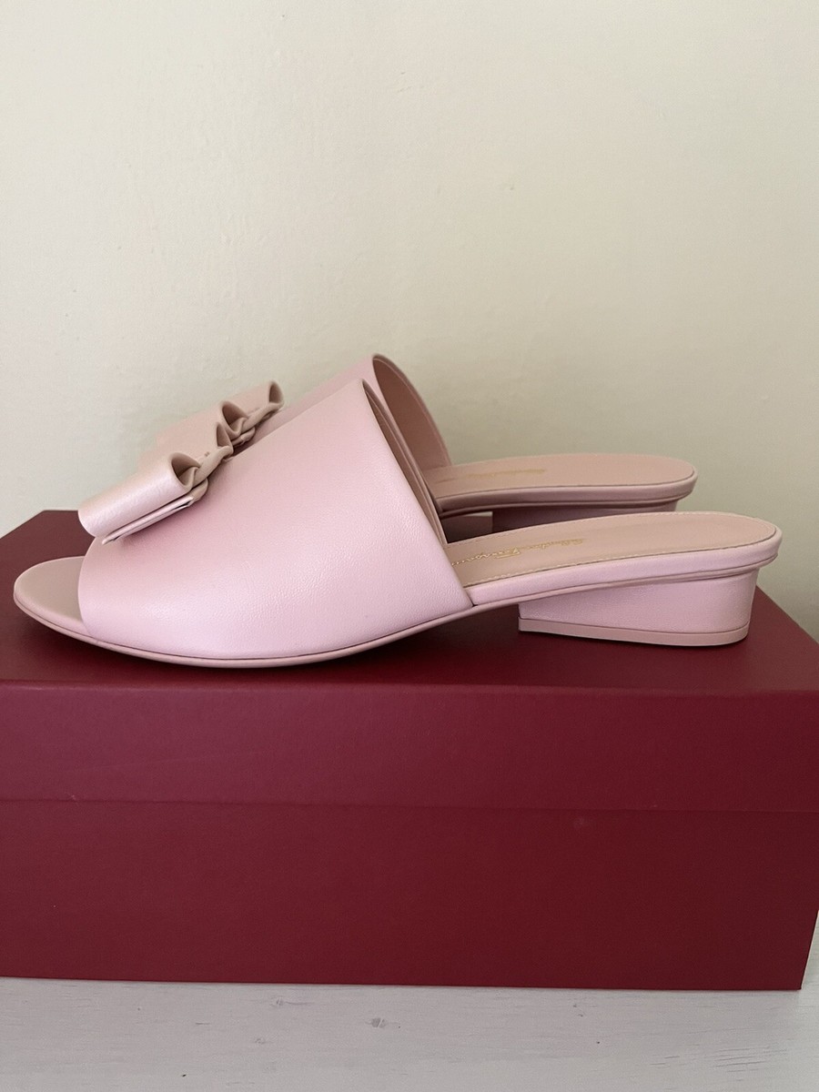 NIB Salvatore Ferragamo Women Pink Leather Sandal Shoe Size
