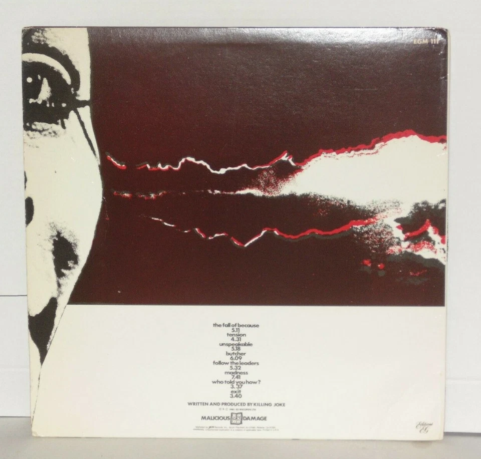 KILLING JOKE What's This For LP 1982 VG+ Plays Well Malicious Damage EGM111  - Image 3 of 3