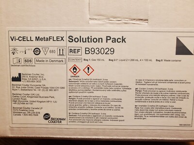 Beckman Coulter Vi-Cell MetaFLEX Solution Pack, B93029, NEW. Free Shipping USA