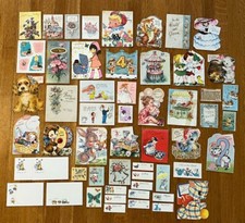 Vintage Greeting Card Lot of 55 Crafting Decoupage Birthday Wedding Children Mix