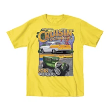 2018 Cruisin Ocean City classic car show youth t-shirt yellow Maryland
