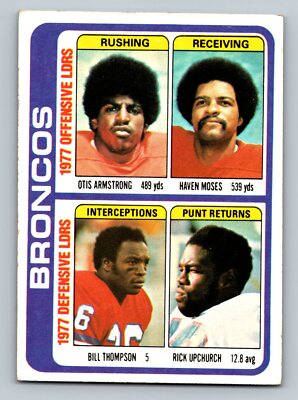 1978 Topps #508 Otis Armstrong/Haven Moses/Bill Thompson/Rick Upchurch Broncos