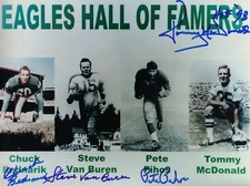 PHILADELPHIA EAGLES SIGNED HOF 8X10 PIHOS BEDNARIK VAN BUREN MCDONALD!