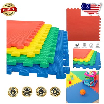 Versatile Multicolor EVA Foam Interlocking Mats - 48 SQ FT for Play and Fitness
