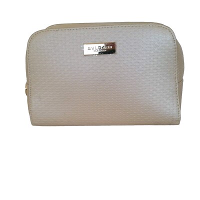 Bulgari Parfums Cosmetic Toiletry Case Champagne Beige Pouch