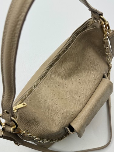 Bolsa Saco Hobo Grande Bandolera Novedad Piel Auténtica Trapuntanta Italia Nuevo - Imagen 3 de 15