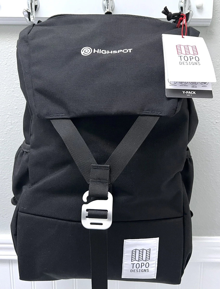 Topo Designs Y Pack Backpack Day Pack Black - Highspot Logo NEW