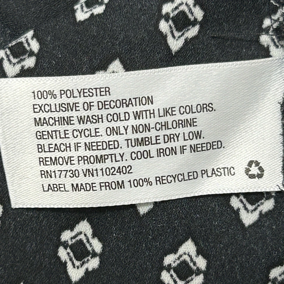 Camisón XHILARATION Mujer L Negro Blanco Geo Estampado Encaje Cuello en V Tirantes Foto 4 de 4