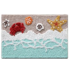 Beach Bathroom Rugs 20x32 Inch, Soft and Absorbent Tufted Shell Crab Starfish...