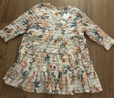 NEW NWT ZARA Sharon Floral Tiered Dress XXL Textured Boho Flower Spring