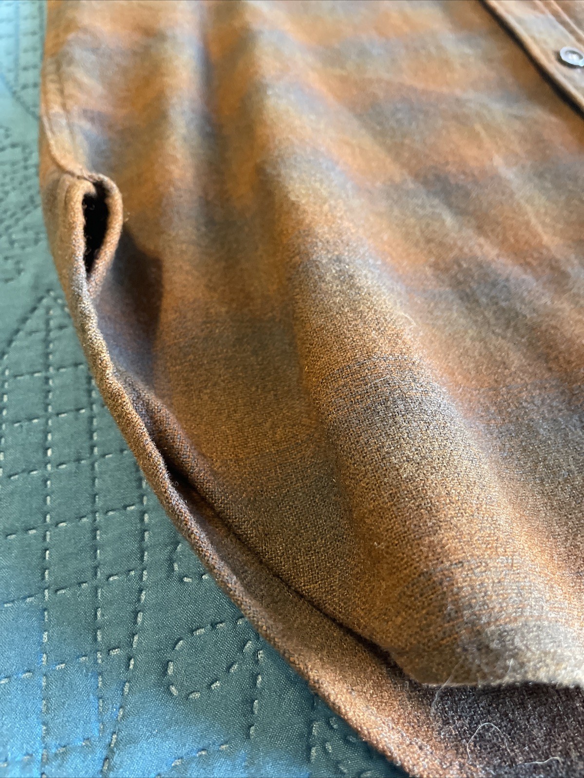 VTG Pendleton Rust Orange Brown Plaid Virgin Wool… - image 13