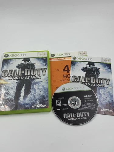 Call of Duty: World at War (Xbox 360) CIB W Unused 48 Hr Free Trial Card Tested