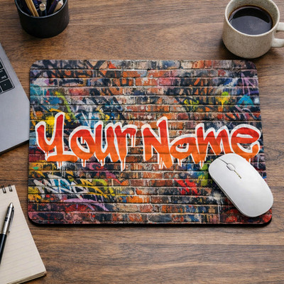 Personalisiert Ihr Name im Graffiti Stil Antirutsch Maus Matte/Pad 28 X 20 CMS